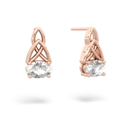 White Topaz Celtic Trinity Knot 14K Rose Gold earrings E2389