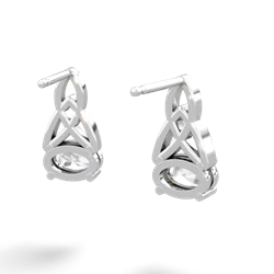 White Topaz Celtic Trinity Knot 14K White Gold earrings E2389