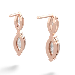 White Topaz Marquise Drop 14K Rose Gold earrings E5333