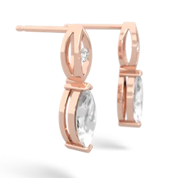 White Topaz Marquise Drop 14K Rose Gold earrings E5333