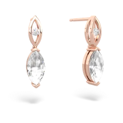 White Topaz Marquise Drop 14K Rose Gold earrings E5333