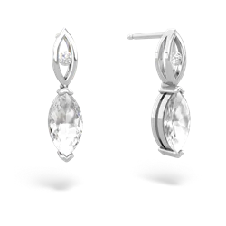 White Topaz Marquise Drop 14K White Gold earrings E5333