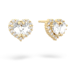White Topaz Halo 14K Yellow Gold earrings E7008