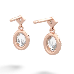 White Topaz Antique-Style Halo 14K Rose Gold earrings E5720