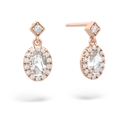 White Topaz Antique-Style Halo 14K Rose Gold earrings E5720