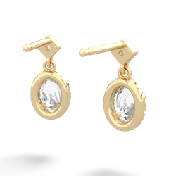 White Topaz Antique-Style Halo 14K Yellow Gold earrings E5720