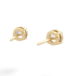 White Topaz 5Mm Round Stud 14K Yellow Gold earrings E1785