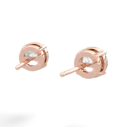 White Topaz 6Mm Round Stud 14K Rose Gold earrings E1786