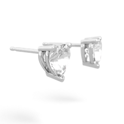 White Topaz 6Mm Heart Stud 14K White Gold earrings E1862