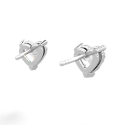 White Topaz 6Mm Heart Stud 14K White Gold earrings E1862