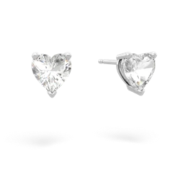 White Topaz 6Mm Heart Stud 14K White Gold earrings E1862