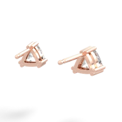 White Topaz 5Mm Trillion Stud 14K Rose Gold earrings E1858