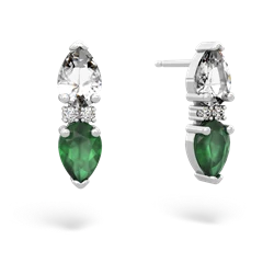 White Topaz Bowtie Drop 14K White Gold earrings E0865