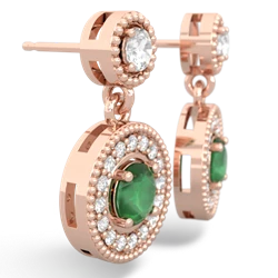 White Topaz Halo Dangle 14K Rose Gold earrings E5319