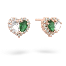 White Topaz Halo 14K Rose Gold earrings E7008