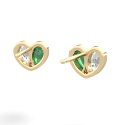 White Topaz 'Our Heart' 14K Yellow Gold earrings E5072