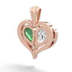 White Topaz Two Become One 14K Rose Gold pendant P5330