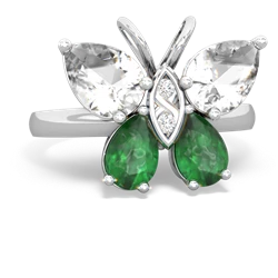 White Topaz Butterfly 14K White Gold ring R2215