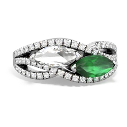 White Topaz Diamond Rivers 14K White Gold ring R3070