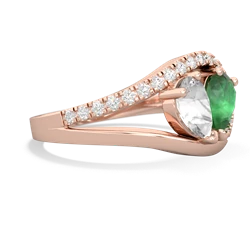 White Topaz Nestled Heart Keepsake 14K Rose Gold ring R5650