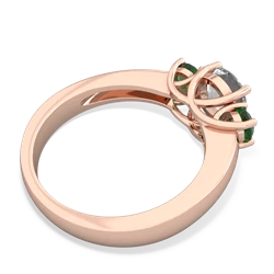 White Topaz Three Stone Round Trellis 14K Rose Gold ring R4018