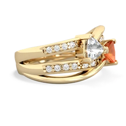 White Topaz Bowtie 14K Yellow Gold ring R2360