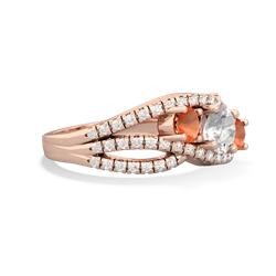 White Topaz Three Stone Aurora 14K Rose Gold ring R3080