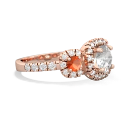 White Topaz Regal Halo 14K Rose Gold ring R5350