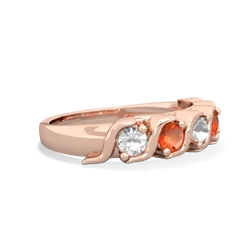 White Topaz Anniversary Band 14K Rose Gold ring R2089