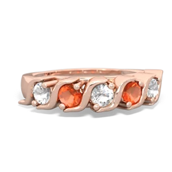 White Topaz Anniversary Band 14K Rose Gold ring R2089