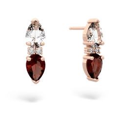White Topaz Bowtie Drop 14K Rose Gold earrings E0865