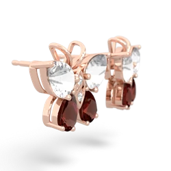 White Topaz Butterfly 14K Rose Gold earrings E2215