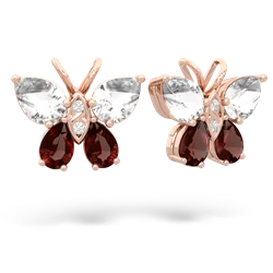 White Topaz Butterfly 14K Rose Gold earrings E2215