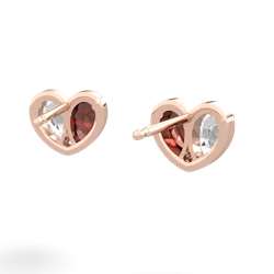 White Topaz 'Our Heart' 14K Rose Gold earrings E5072