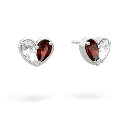 White Topaz 'Our Heart' 14K White Gold earrings E5072