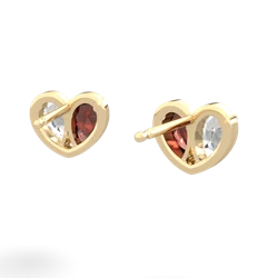 White Topaz 'Our Heart' 14K Yellow Gold earrings E5072