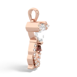 White Topaz Puppy Love 14K Rose Gold pendant P5800