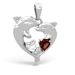 matching pendants - Dolphin Heart