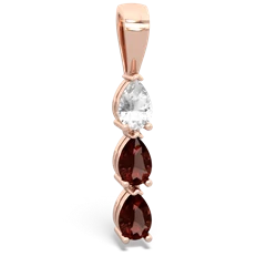 White Topaz Dew Drops 14K Rose Gold pendant P2251