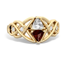 White Topaz Keepsake Celtic Knot 14K Yellow Gold ring R5300