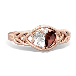 White Topaz Celtic Love Knot 14K Rose Gold ring R5420