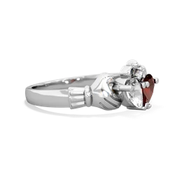 White Topaz 'Our Heart' Claddagh 14K White Gold ring R2388