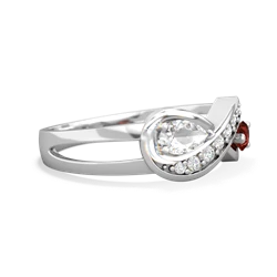 White Topaz Diamond Infinity 14K White Gold ring R5390