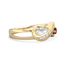 White Topaz Diamond Infinity 14K Yellow Gold ring R5390