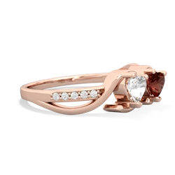 White Topaz Side By Side 14K Rose Gold ring R3090