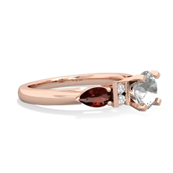 White Topaz 6Mm Round Eternal Embrace Engagement 14K Rose Gold ring R2005