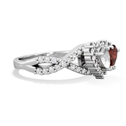 White Topaz Diamond Twist 'One Heart' 14K White Gold ring R2640HRT