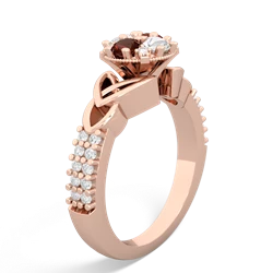 White Topaz Celtic Knot Cluster Engagement 14K Rose Gold ring R26443RD