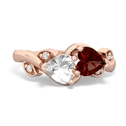 White Topaz Floral Elegance 14K Rose Gold ring R5790