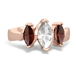 White Topaz Three Peeks 14K Rose Gold ring R2433